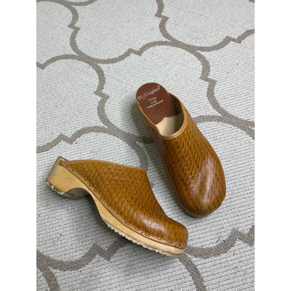 Olof Daughters Wooden Leather Clogs by Ulla made in Finland, size 38/ US 7.5 - Picture 13 of 14